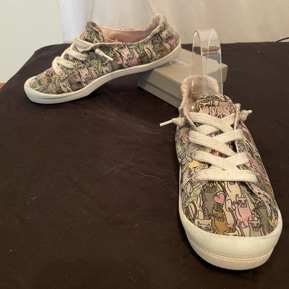 Skechers Bobs Beach Bingo Kitten Bitten Shoe Women 7 Cat Comfort Slip On Sneaker